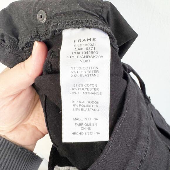 FRAME Ali High Rise Ankle Skinny Jeans Noir Black Classic Stretch Size 27 - Picture 11 of 12